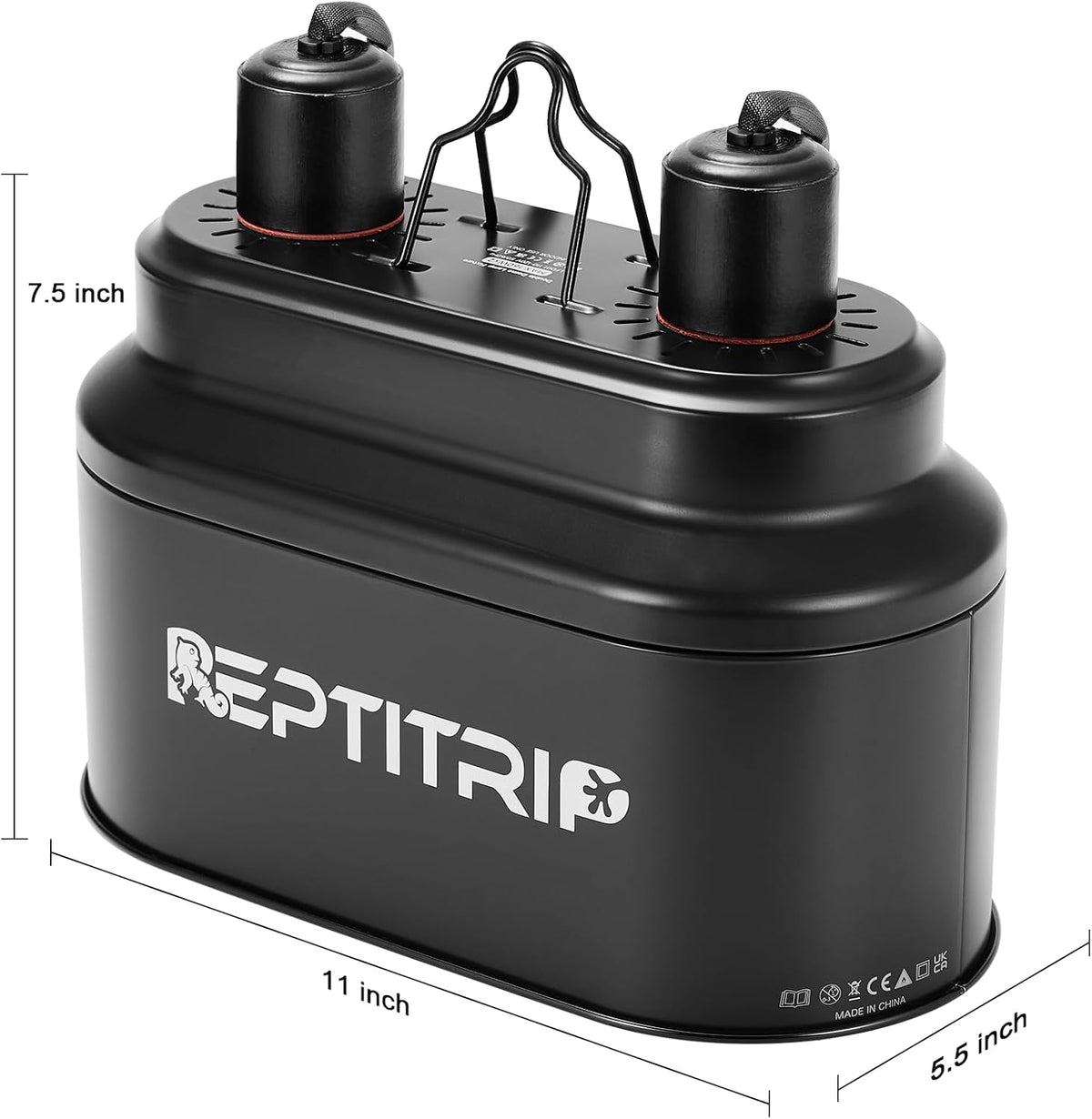 REPTITRIP smart terrarium light fixture showcasing dual independent max one hundred sixty watt sockets