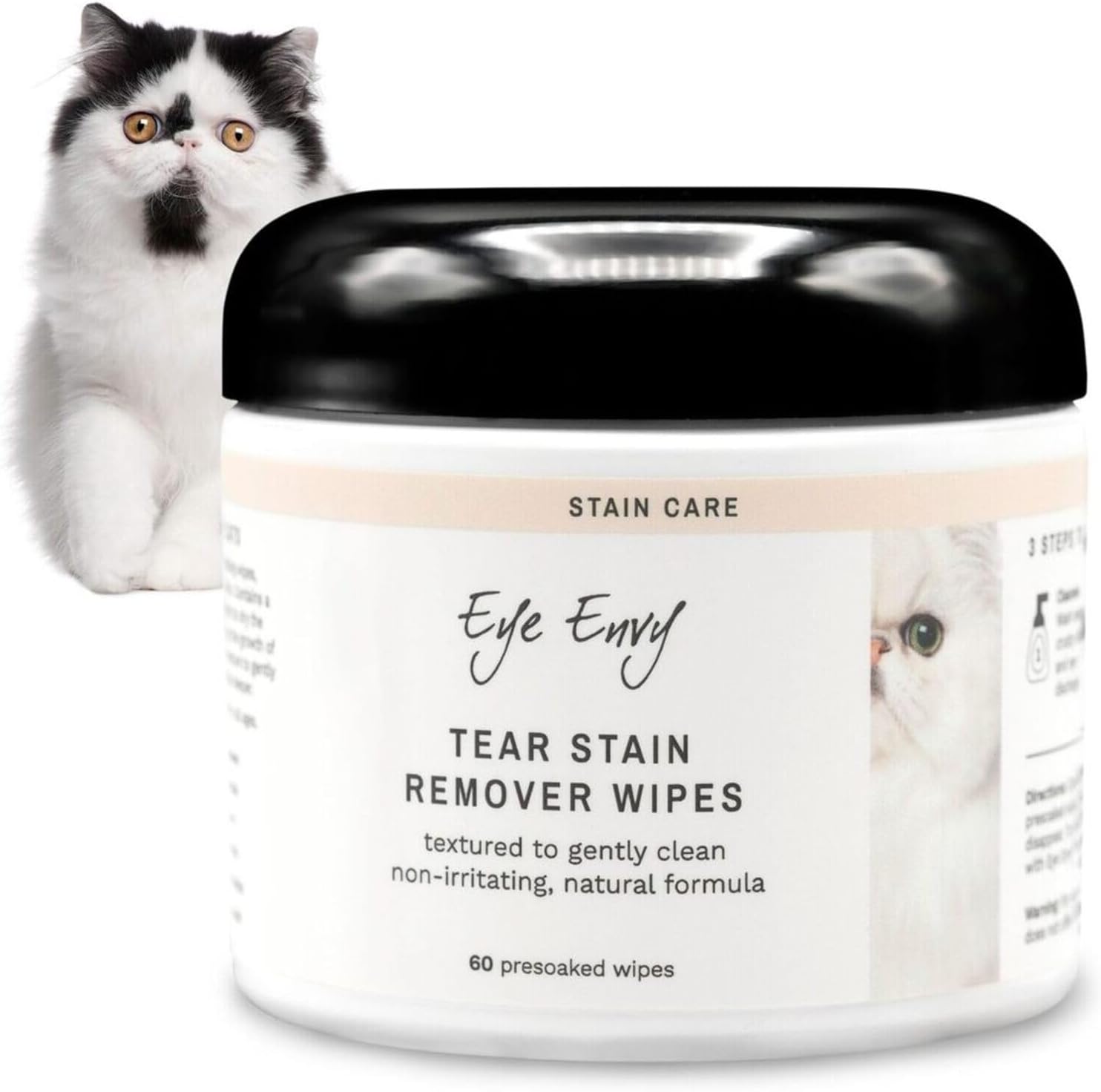 Eye Envy Tear Stain Wipes for Cats 60 count front view packaging