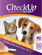Pet parent dipping a KIT4CAT diagnostic strip into a sample container for health tracking.