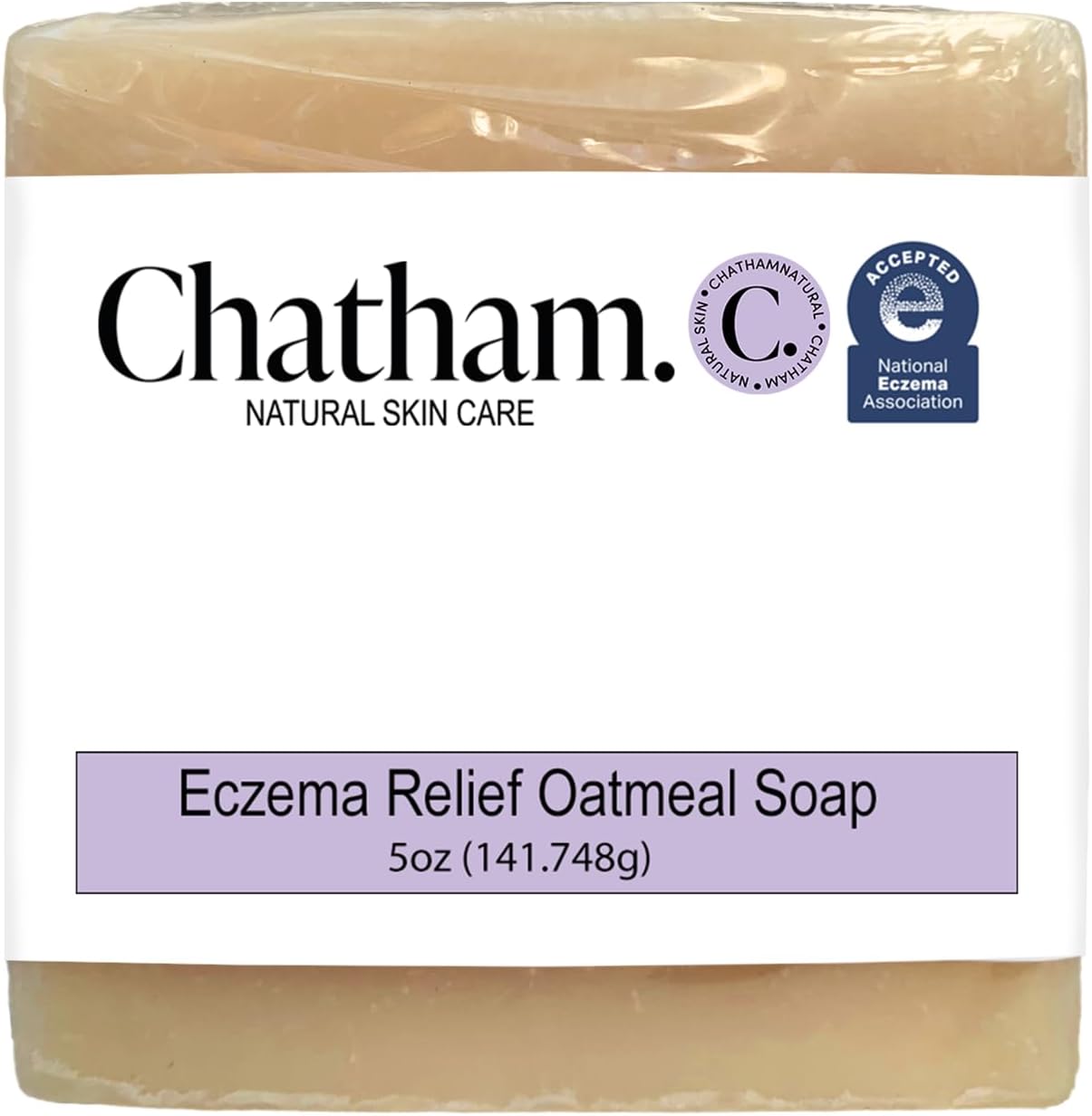 Chatham Natural Skin Care Eczema Relief Oatmeal Soap front view for sensitive skin treatment