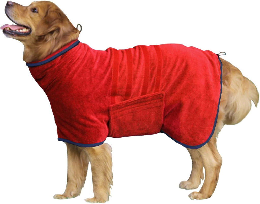 Dog Drying Coat, Microfiber Dog Drying Bag - Absorbent Pet Bathrobe for Dogs & Cats, Adjustable Collar & Belly Strap, Fast Drying Coat, Large, Grey - Image 12