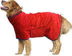 Dog Drying Coat, Microfiber Dog Drying Bag - Absorbent Pet Bathrobe for Dogs & Cats, Adjustable Collar & Belly Strap, Fast Drying Coat, Large, Grey - Image 12