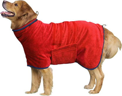 Dog Drying Coat, Microfiber Dog Drying Bag - Absorbent Pet Bathrobe for Dogs & Cats, Adjustable Collar & Belly Strap, Fast Drying Coat, Large, Grey - Image 12