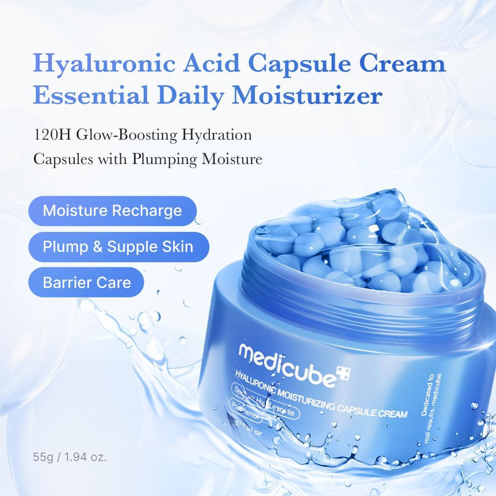 Medicube capsule cream packaging box and jar layout