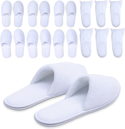 MAJI SIMPLY JOYOUS disposable spa slippers front view pack of six premium white guest footwear