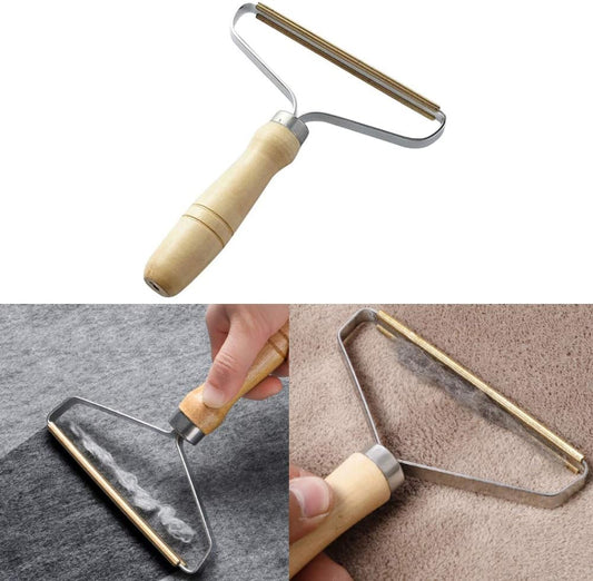 Daifuqihua carpet pet hair remover with wooden handle front view