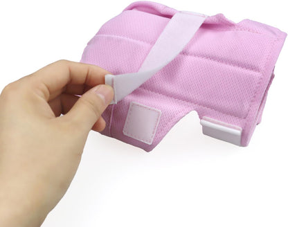 Cat wearing breathable mesh ear cover for grooming