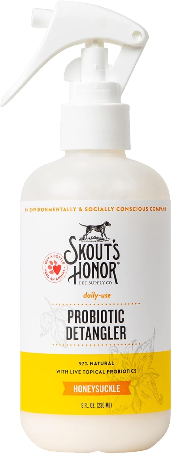 Skout's Honor Probiotic Pet Detangler Spray - Hydrating & Conditioning with Avocado Oil, 97% Natural, Paraben & Sulfate-Free, softens for a More brushable Coat, Daily Use, 8oz, Dog of the Woods - Image 12