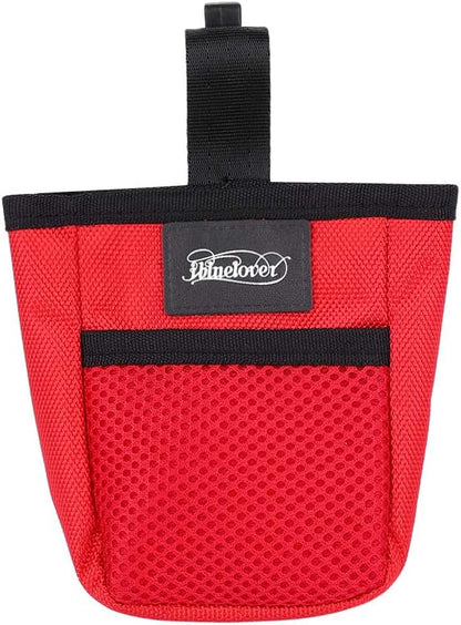 Close-up of the double-stitching and durable fabric on the IBLUELOVER puppy bait pouch