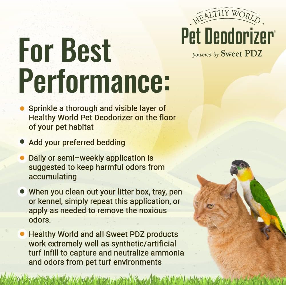 Healthy World Pet Deodorizer granular texture and packaging