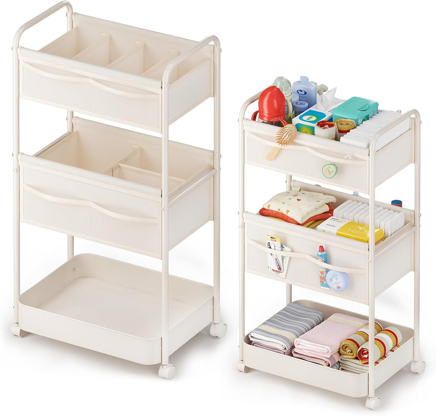 Bophili baby diaper caddy rolling cart front view
