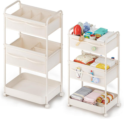 Bophili baby diaper caddy rolling cart front view