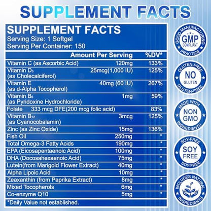 Fidernic eye vitamins 150 softgels label details