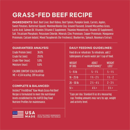 Instinct natural grain free raw beef pet food premium formulation view
