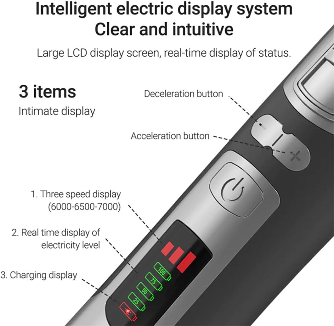 SWZEC low noise pet trimmer showing the premium titanium ceramic blade system up close.