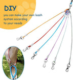 Two pack black metal dog leash extensions layout demonstrating premium USA imported pet gear.