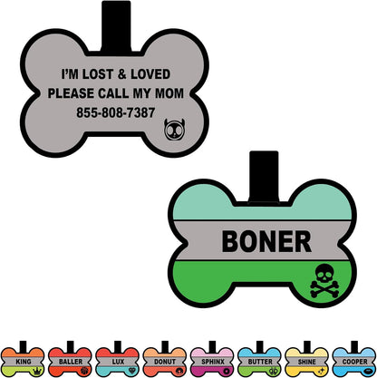 Silent Dog Tag Personalized with 5 Lines of Custom Deep Engraved Durable Soundless Silicone Pet ID Name Tag Bone Design Pink - Image 13