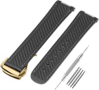 Watch Band Compatible with Omega Seamaster 300 AT150 Aqua Terra 8900 Curved End Steel Buckle, Soft Silicone Rubber Replacement Wrist Strap for Omega Seamaster Series Watch Straps - Image 14