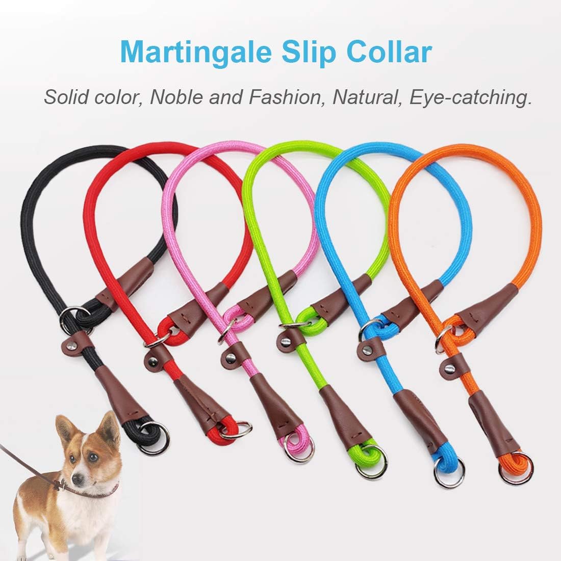 MayPaw adjustable rope collar for medium and large dogs side view