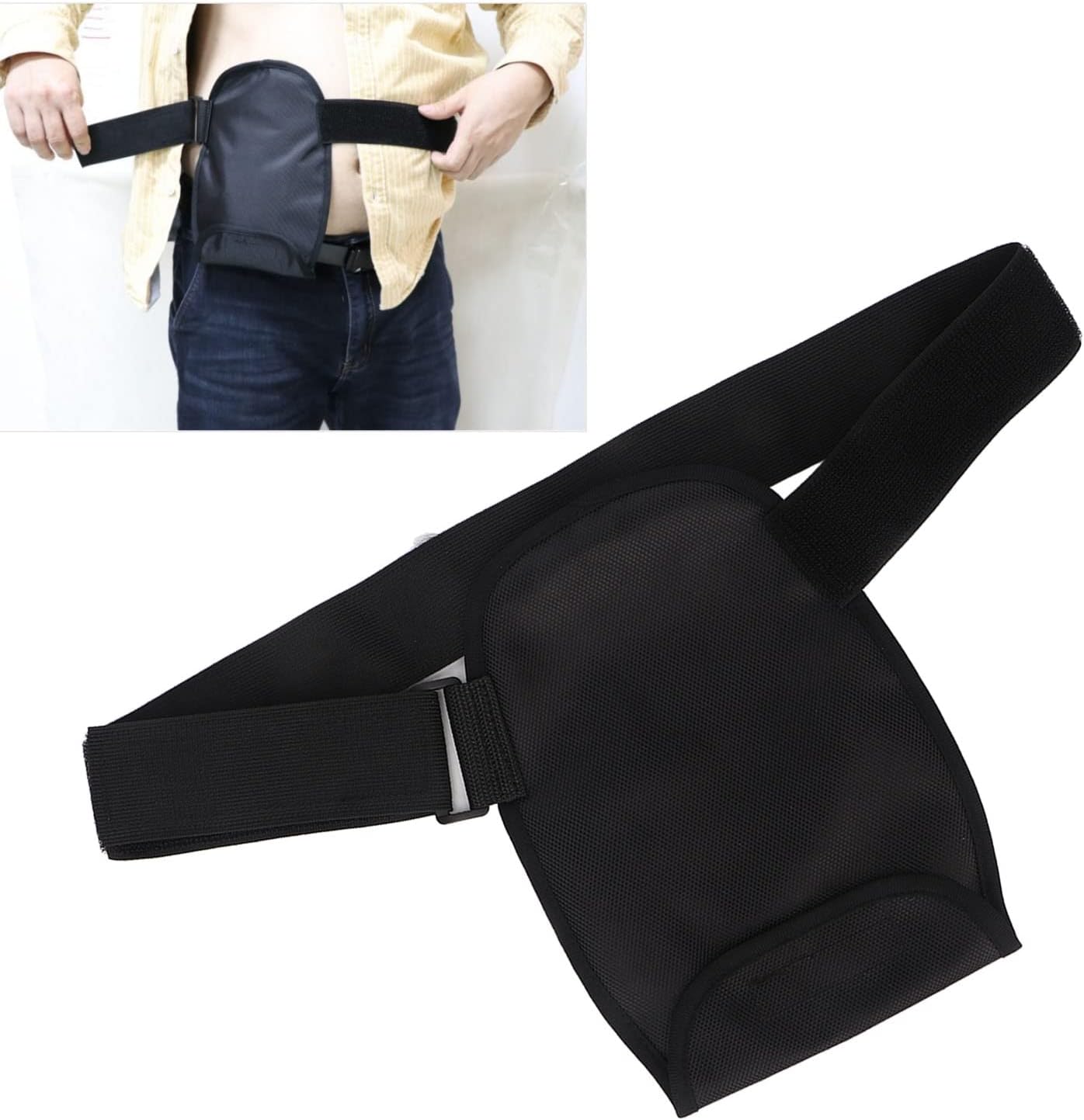Yosoo Health Gear Ostomy Bag Cover front view showing the round opening for stoma bags.