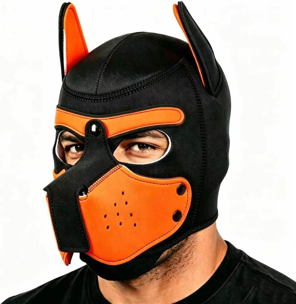 Pup Hood, Puppy Play Hood, Removable Dog Full Face Pup Mask (Blue) - Image 12