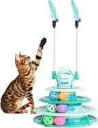 Goosheep Cat Toy Interactive Pet Plaything for Indoor Kitten Interactive Kitty Puzzle Ball with 2 Cat-Tease (Blue) - Image 9