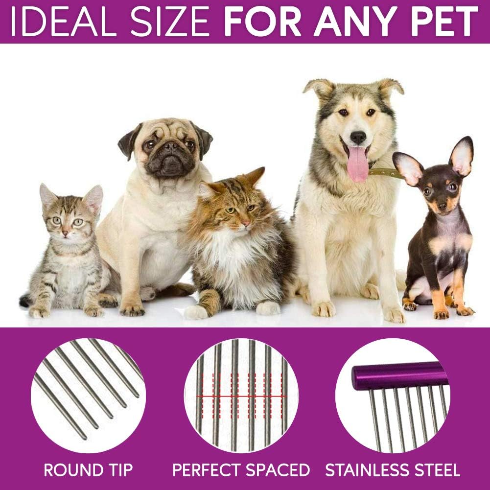 Comfecto 10-inch metal comb for detangling dog fur
