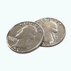 Sumag double sided heads quarter magic coin front view
