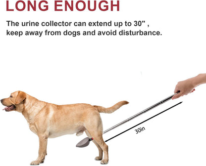 Non invasive pet urine sample catcher with adjustable angle spoon for veterinary supplies.