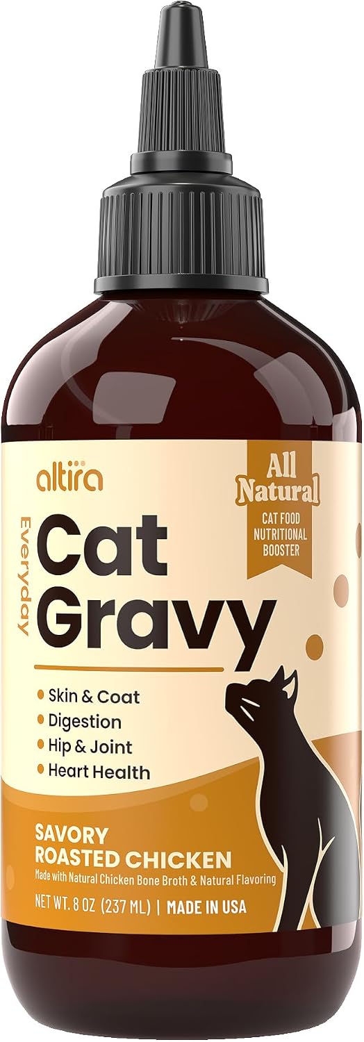 Everyday Cat Gravy - Wet Cat Food Topper for Dry Food and Wet Food with Chicken Bone Broth, Glucosamine, MSM, Omega 3 and Probiotics - Skin, Coat, Heart, Hip & Joint Support, 8oz RoastedChicken - Image 9