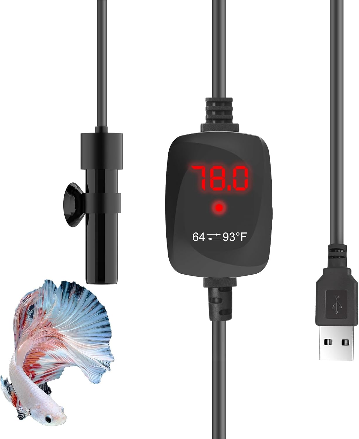 AquaMiracle 10W mini aquarium heater front view