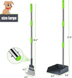 Rustproof metal tray and rake pooper scooper for lawn cleanup