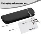 Hashimoto professional pet grooming scissors placed flat showing compact 5 inch sizing