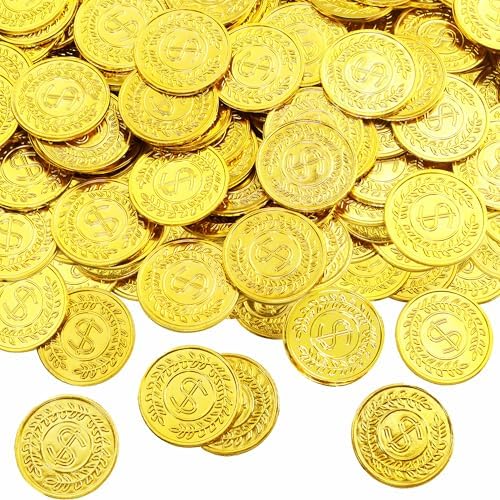 Nuesaurd treasure hunt game props arranged neatly to show the sturdy 0.08 inch thickness of the tokens