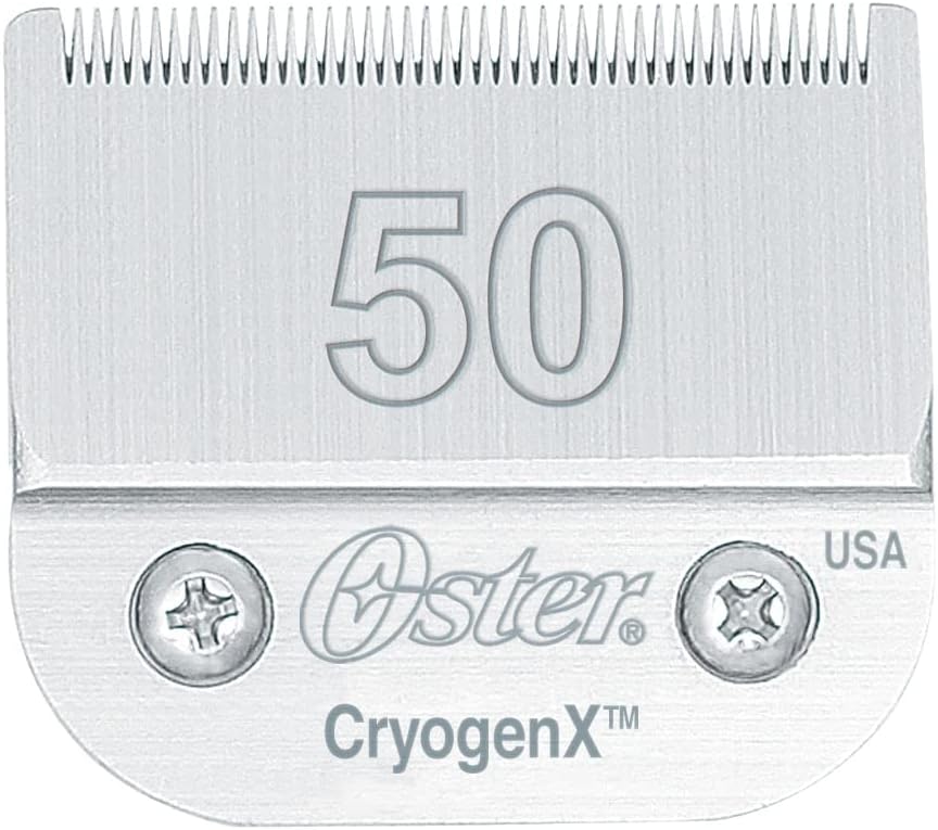 Authentic retail packaging details for the imported Oster CryogenX pet clipper replacement blade.