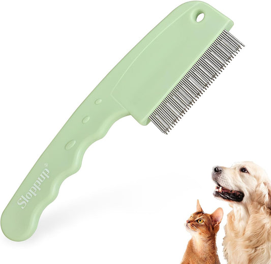 HOP Home of Paws 3-row pet flea comb front view