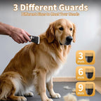 Precision paw trimmer head attachment being prepared for grooming dog paws and ears.