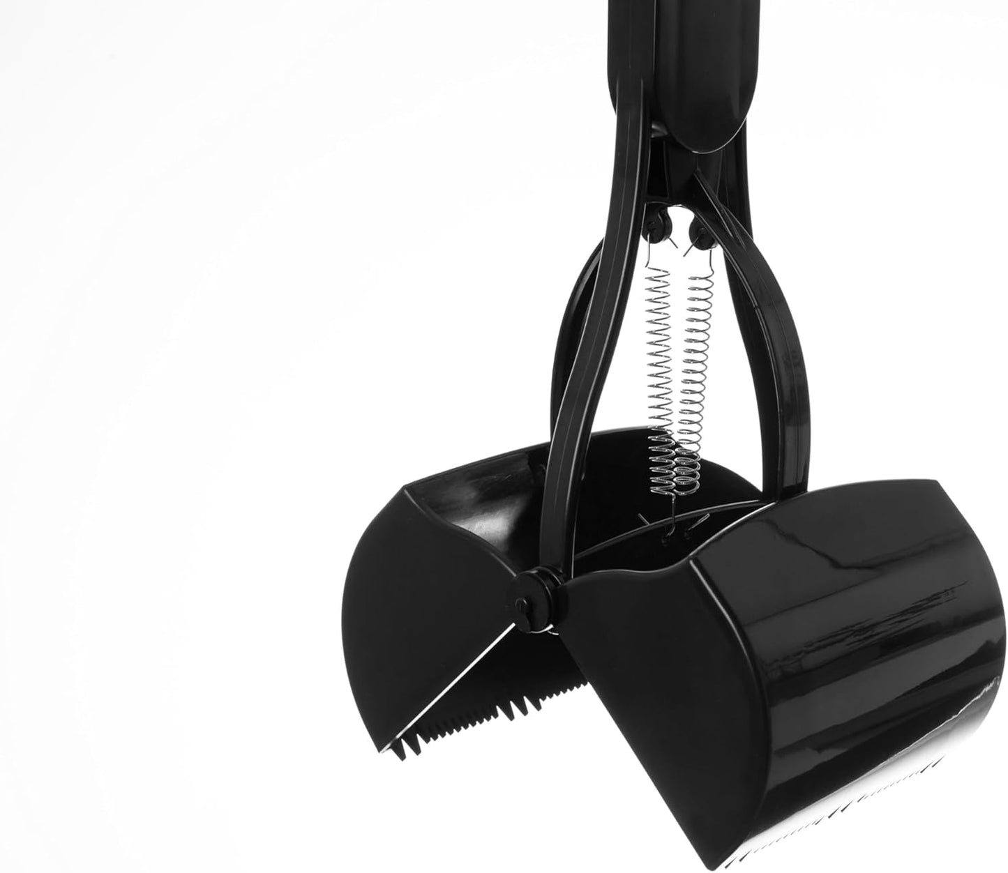 Mr. Peanut's tall profile dog poop picker showing simple one click assembly design.