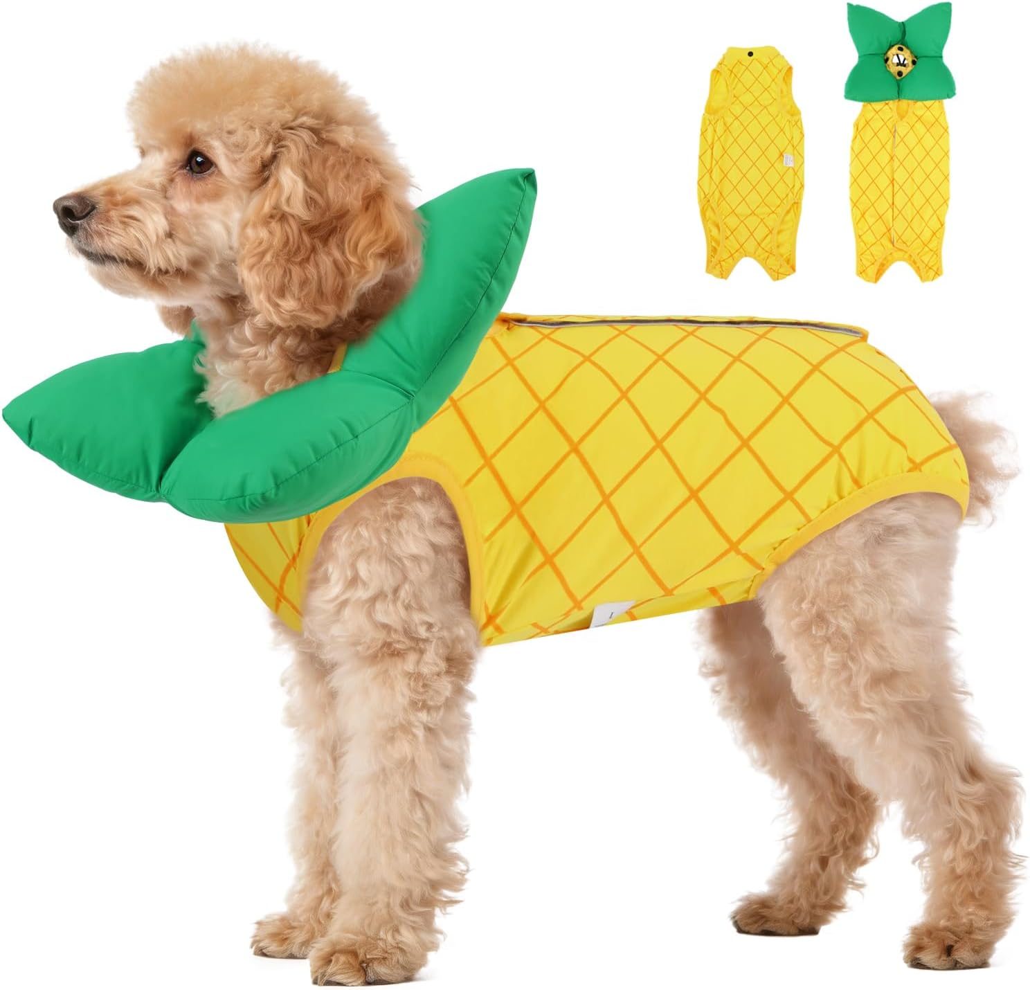 EMUST 2PCS Cat Recovery Suit and Cat Surgery Suit, Cute Cats Surgical Suit for Abdominal Wounds or Skin Diseases, Adjustable Flower Neck Cats Cone Collar Soft for 4-8lb(Green, M) - Image 12