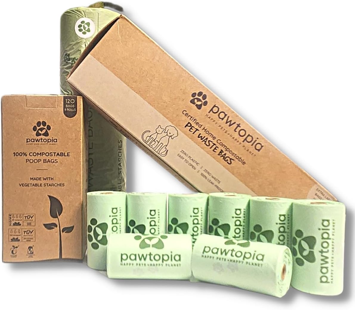 Pawtria Certified Home Compostable Dog Poop Bags (120), Poop Bags for Dogs, Cat Litter, Vegetable Starches, Dog Waste Bags, Leakproof, Easy to Open, Give Back - Image 9