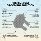 Detail of soft silicone bristles on the interactive cat grooming tool.