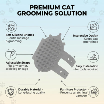 Detail of soft silicone bristles on the interactive cat grooming tool.