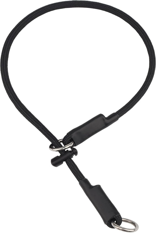 Fursdoly Martingale dog collar front view black nylon