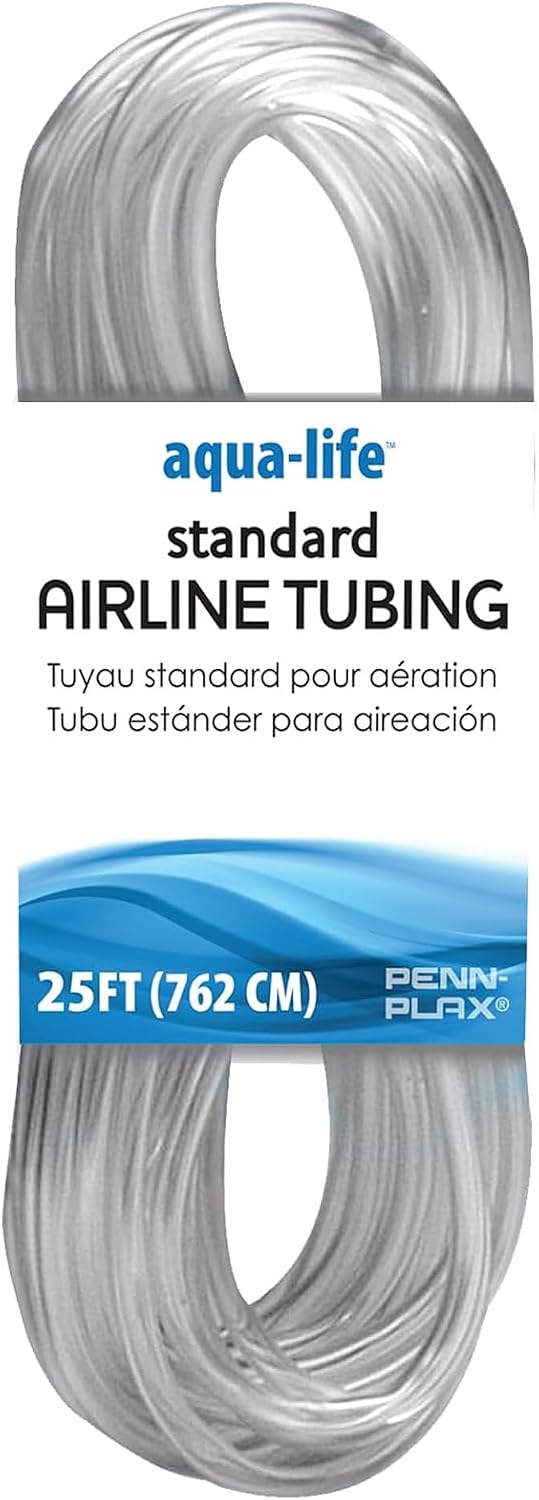 Penn-Plax Aqua-Life standard aquarium airline tubing front view clear flexible hose