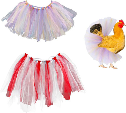 DQITJ chicken tutu skirt front view on a hen