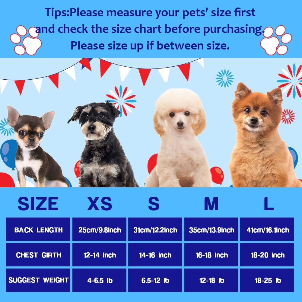 BAOBICUTE red white and blue festive puppy dress side angle