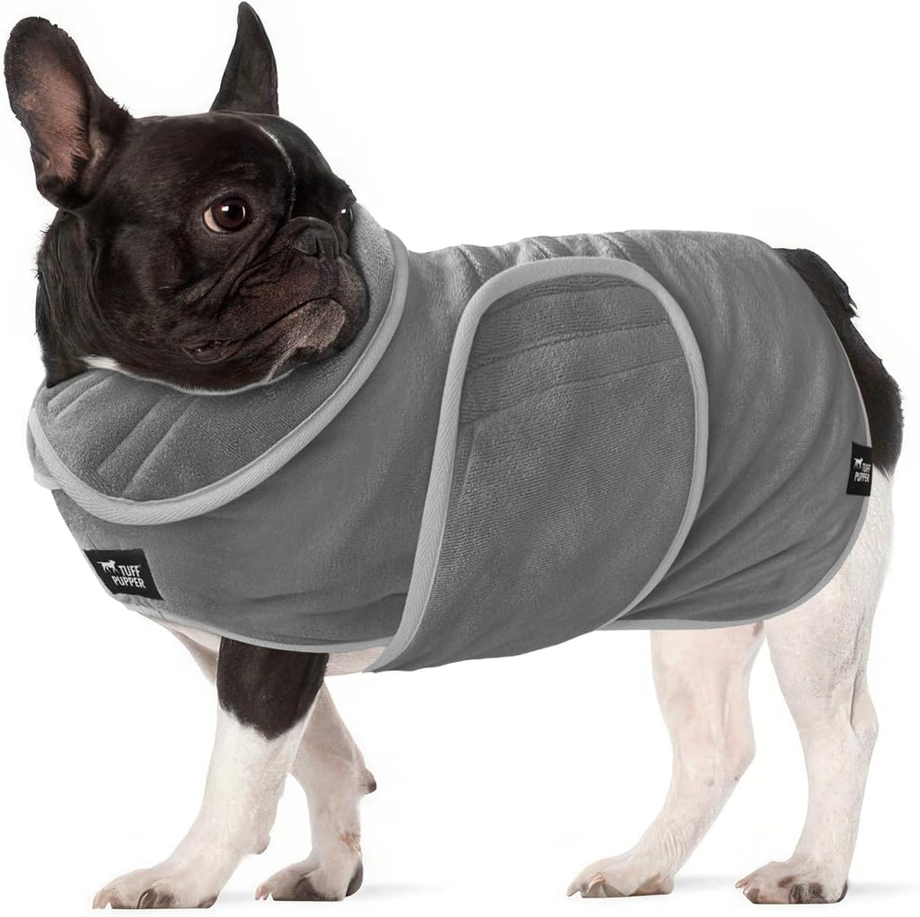 Tuff Pupper Fast Drying Dog Bath Robe | 800 GSM Plush Dog Towel Bathrobe/Dressing Gown | Super Absorbent Pet/Puppy Bathrobe | Adjustable Hood & Belly Strap | Super Soft | Fast Drying (Giant, Gray) - Image 12