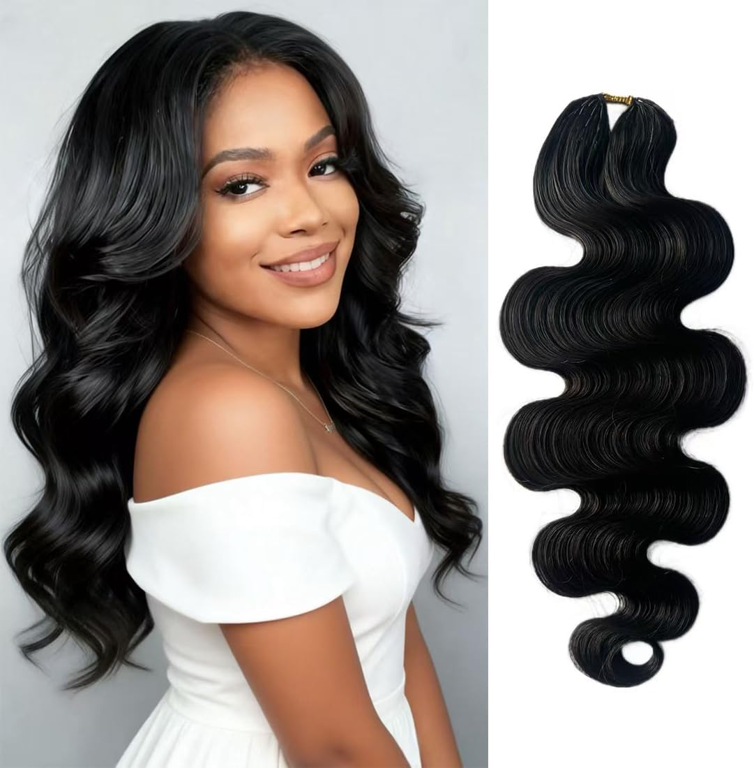 Waiw Hair body wave pre-separated crochet extensions front view