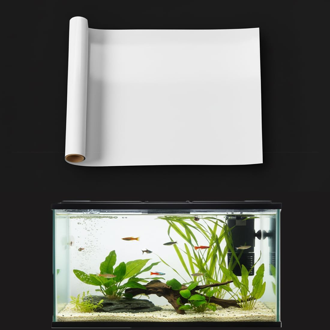 Thickened waterproof vinyl fish tank sticker being peeled off cleanly without residue