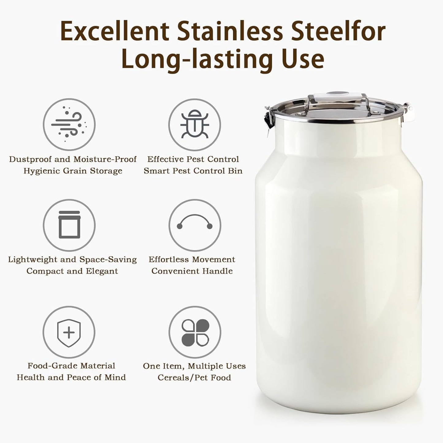 Airtight silicone seal detail on Aloxina pet food bin